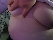 Playing with my wifes tits and nips she luvs it and is insane